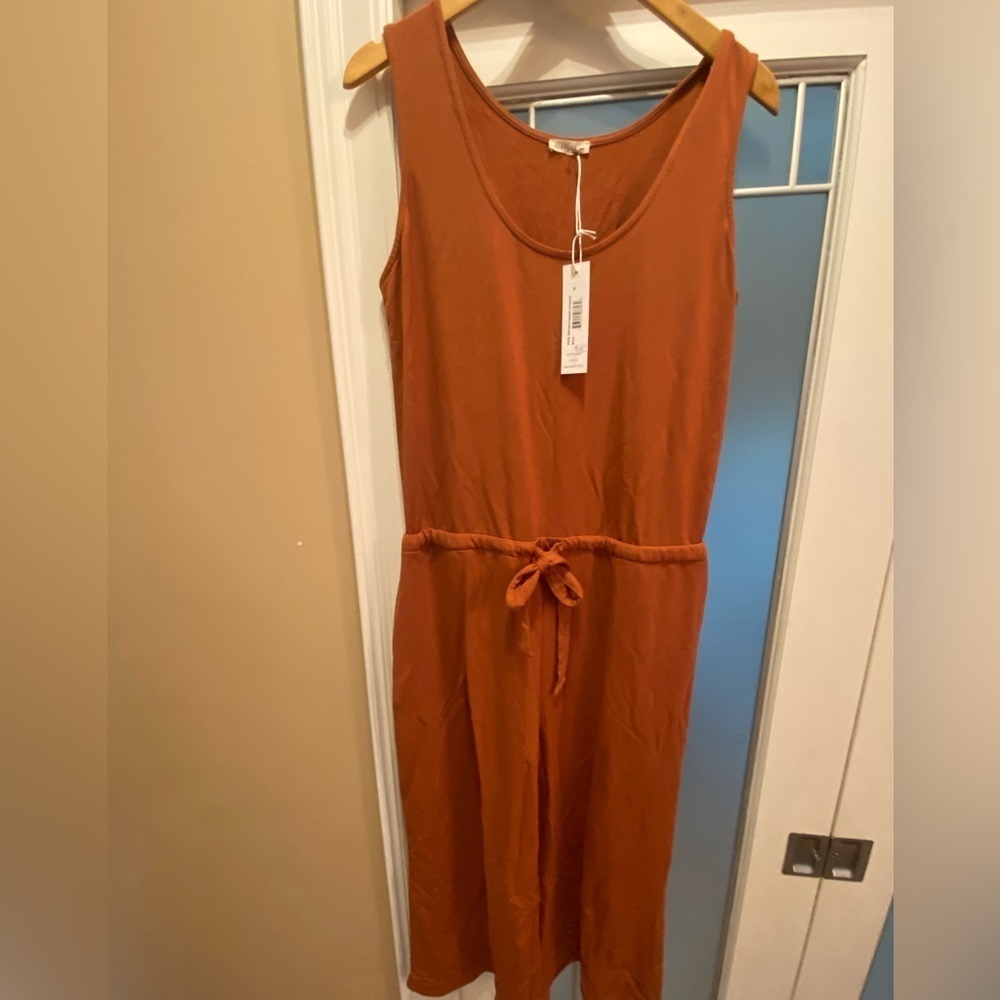 🆕 Terrera Marlee Cropped Bamboo Jumpsuit Colour- Brick Size Medium - Picture 3 of 12